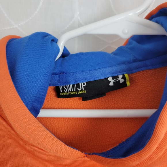Under‎ Armour Kid's Orange Pullover Hoodie Sweater - Picture 3 of 3